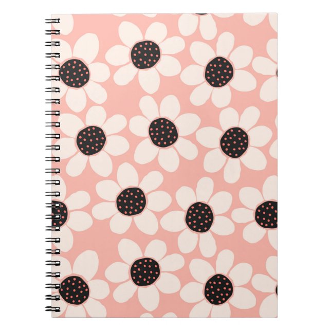 Niedliches Pink Daisy Blume Muster Notizblock (Vorderseite)
