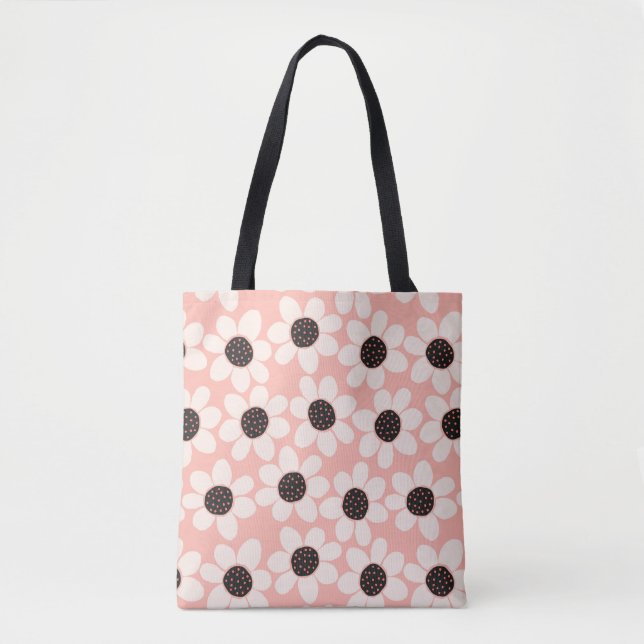 Niedliches Pink Daisy Blume Muster Tasche (Vorderseite)