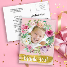 Niedliches Pink Floral Child's Geburtstag Foto Vie