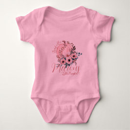 Niedliches Pink Floral Pumpkin Herbstmädchen Baby Strampler