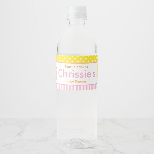 Niedliches Pink Girl Chick Baby Dusche Party (Vorderseite)
