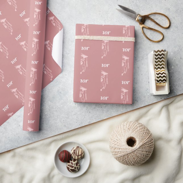 Niedliches Pink Grad Owl Muster Geschenkpapier (Kunsthandwerk)
