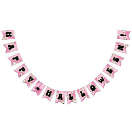 Niedliches Pink Happy Halloween Party Wimpelkette