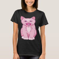 Niedliches Pink Kitten Baby Tier mit Schnuller