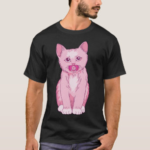 Niedliches Pink Kitten Baby Tier mit Schnuller T-Shirt