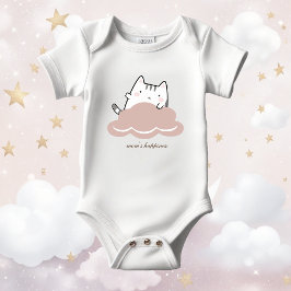 Niedliches Pink Kitten-Muster Baby Strampler