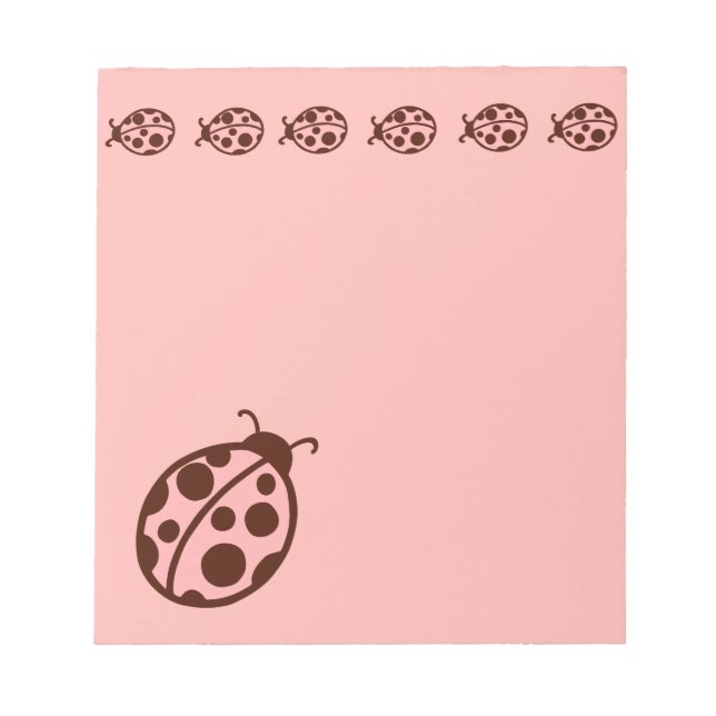 Niedliches PInk Ladybugs Notepad Notizblock (Vorderseite)