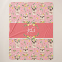 Niedliches Pink Lama Muster für kleine Mädchen Sherpadecke