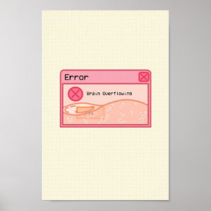 Niedliches Pink-Pastellplakat (Fehlermeldung) Poster