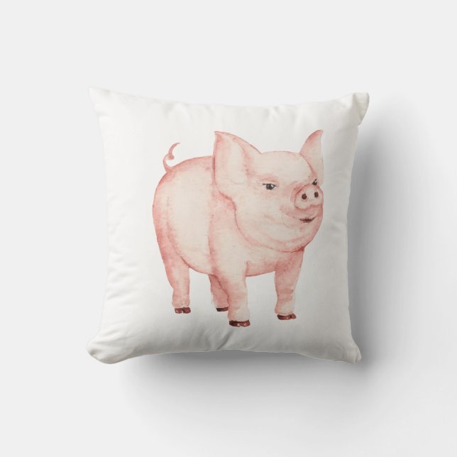 Niedliches Pink Pig Country Bauer Farm Geschenk Kissen (Vorderseite)