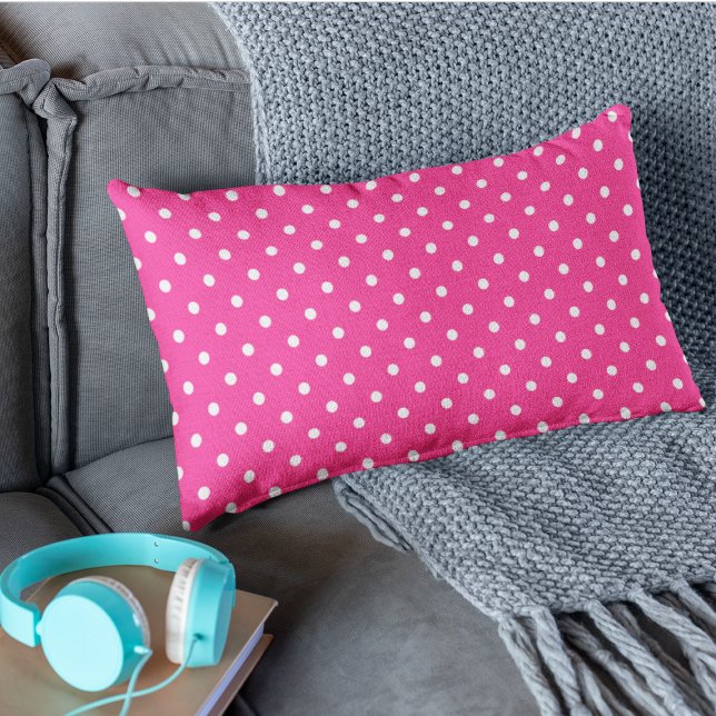 Niedliches Pink Polka Dots Muster Lendenkissen (Von Creator hochgeladen)