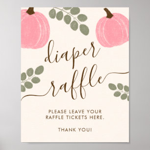 Niedliches Pink Pumpkin Eukalyptus Diaper Raffel-Z Poster