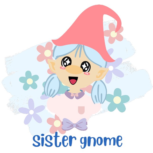 Niedliches Pink Sister Gnome Text-Zitat mit Bild Kleinkind T-shirt (Von Creator hochgeladen)