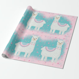Niedliches Pink- und Minzlammuster Geschenkpapier