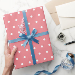 Niedliches Pink- und Weißpolka-Punktmuster Geschenkpapier