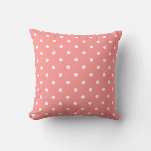 Niedliches Pink- und Weißpolka-Punktmuster Kissen (Vorderseite)