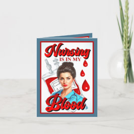 Niedliches Pinup_ Nahrung in meinem Blut Dankeskarte