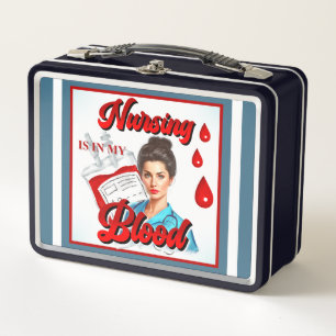 Niedliches Pinup_ Nahrung in meinem Blut Metall Brotdose
