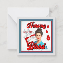 Niedliches Pinup_ Nahrung in meinem Blut Mitteilungskarte