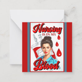 Niedliches Pinup_ Nahrung in meinem Blut Mitteilungskarte