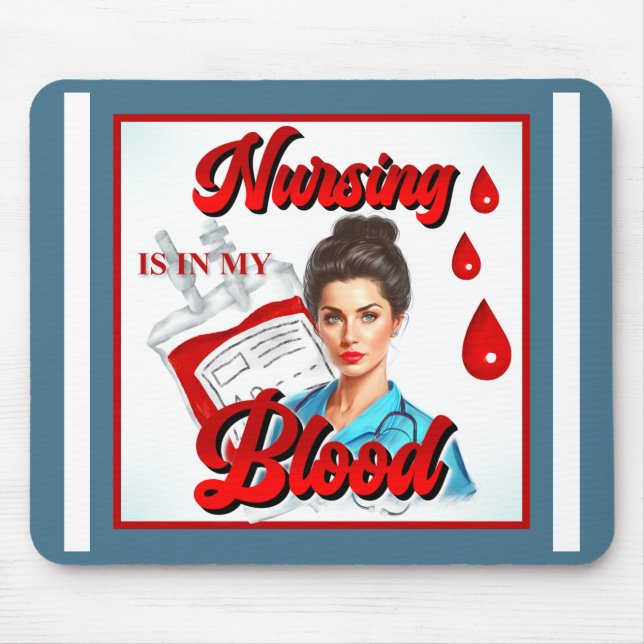 Niedliches Pinup_ Nahrung in meinem Blut Mousepad (Vorne)
