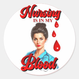Niedliches Pinup_ Nahrung in meinem Blut Runder Aufkleber
