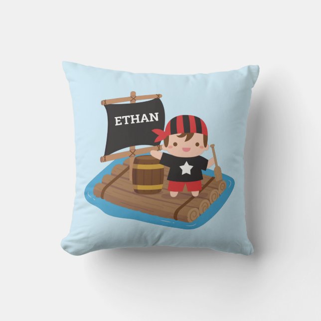 Niedliches Pirate Crew Boy Sailing Adventure Kids  Kissen (Vorderseite)