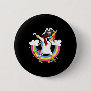 Niedliches Pirate Magical Unicorn Fun Phantastisch Button