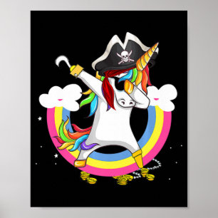 Niedliches Pirate Magical Unicorn Fun Phantastisch Poster
