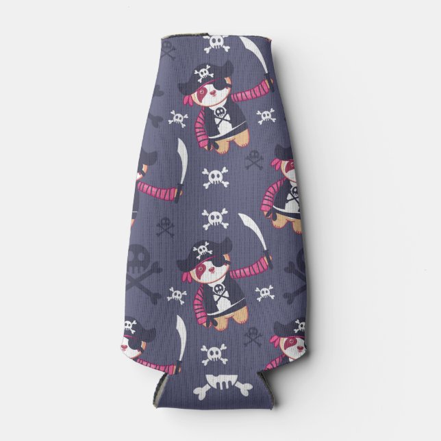 Niedliches Pirate Panda Bear Pattern Flaschenkühler (Vorderseite)