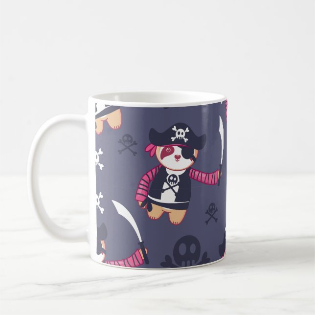 Niedliches Pirate Panda Bear Pattern Kaffeetasse (Links)