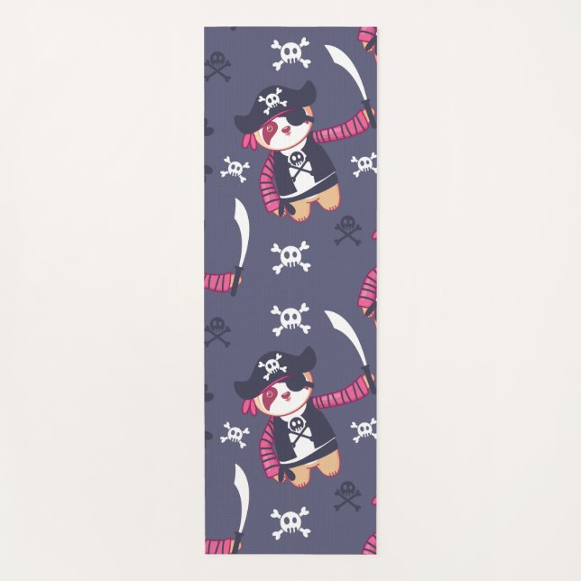 Niedliches Pirate Panda Bear Pattern Yogamatte (Vorderseite)