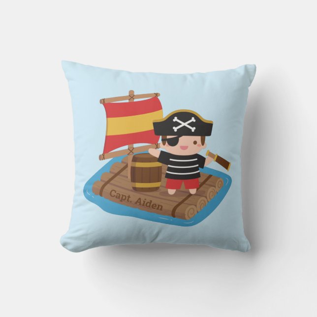 Niedliches Piratenparadies für Junge Kissen (Vorderseite)