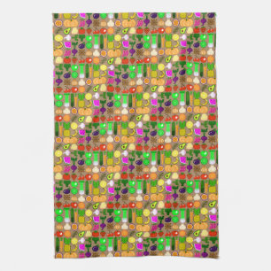 Niedliches Pixel-Kunst-Frucht-u. Küchentuch