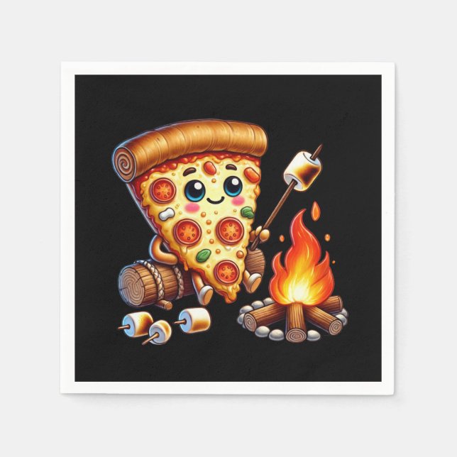 Niedliches Pizza-Party Serviette (Vorderseite)