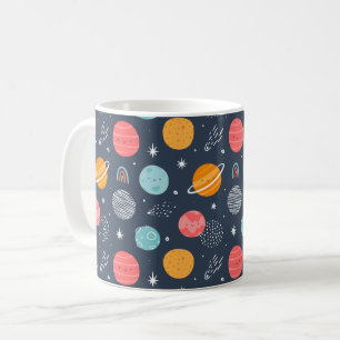 Niedliches Planetenmuster Kaffeetasse
