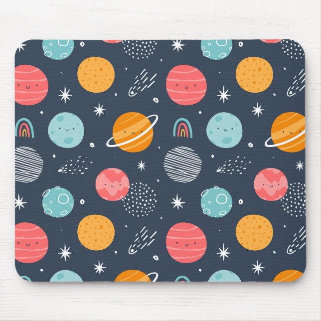 Niedliches Planetenmuster Mousepad (Vorne)
