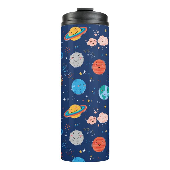 Niedliches Planetenmuster Thermosbecher (Vorderseite)