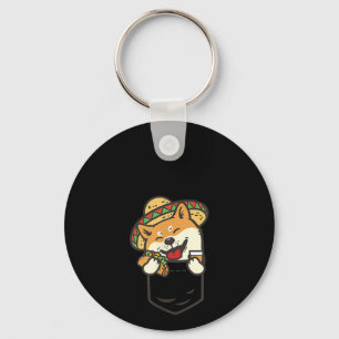 Niedliches Pocket Shiba Inu Mexikanischer Hund Tac Schlüsselanhänger