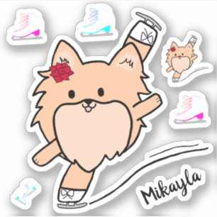 Niedliches Pocket Skaten-Sticker-Set Aufkleber