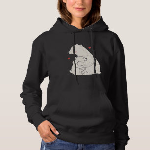 Niedliches Polar-Bär Mama mit Baby Hoodie