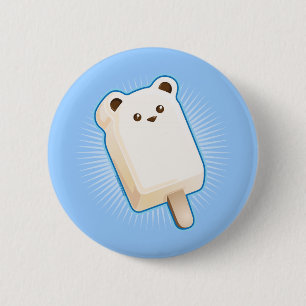 Niedliches polarer Bärn-Eiscreme-Bar Button