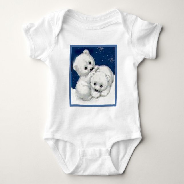 Niedliches polares Bärenjunges Baby Strampler (Vorderseite)