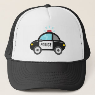 Niedliches Polizei-Auto mit Sirene für Kinder Truckerkappe