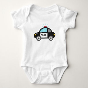 Niedliches Polizeiauto mit Sirene Baby Strampler