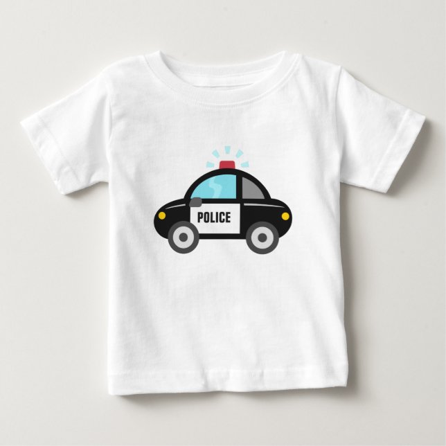 Niedliches Polizeiauto mit Sirene Baby T-shirt (Vorderseite)