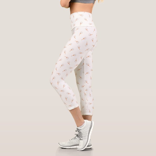 Niedliches Polka Dot Blume Muster Capri Leggings (Links)
