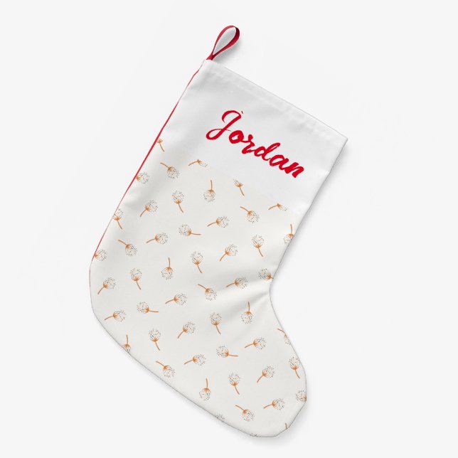 Niedliches Polka Dot Blume Muster Kleiner Weihnachtsstrumpf (Vorderansicht (hängend))