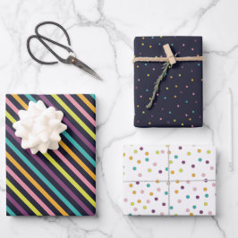 Niedliches Polka Dot Wrapping Paper Flachblatt Set Geschenkpapier Set