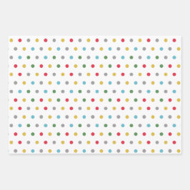 Niedliches Polka-Punktmuster Geschenkpapier Set